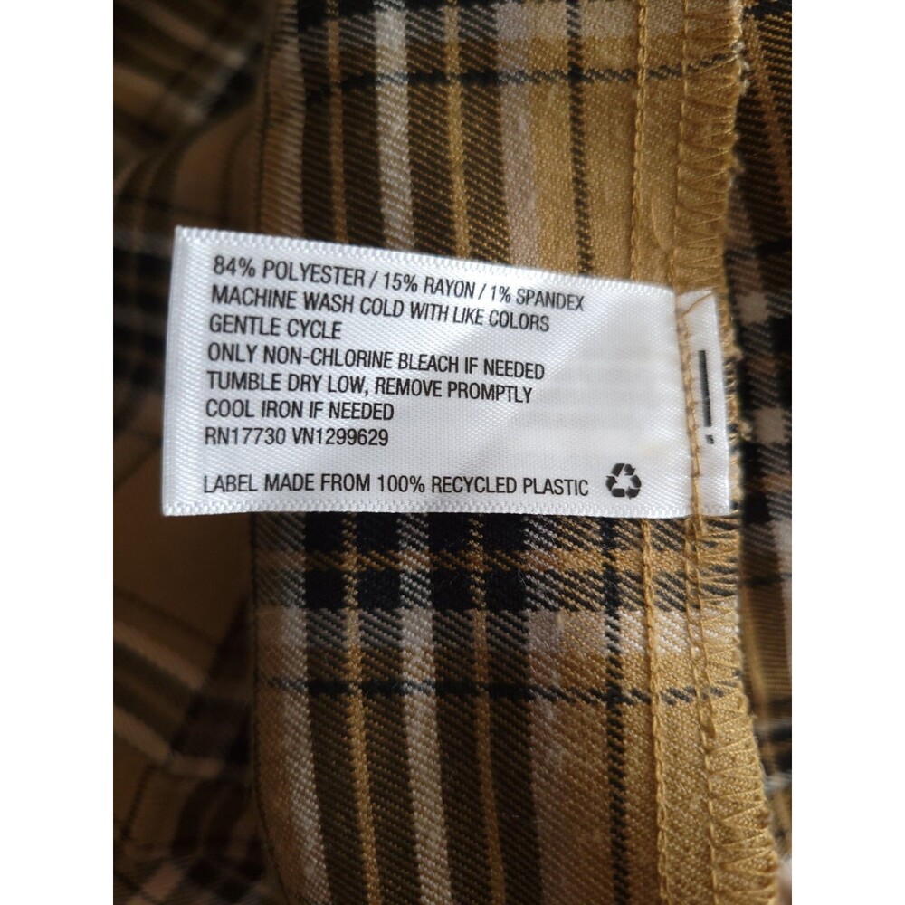 M Wild Fable Tan, Black, White Plaid Pleated Skirt Broken Zipper - Picture 6 of 9